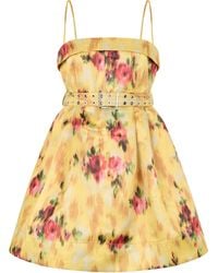 Ganni - Midi Dress With Floral Print - Lyst