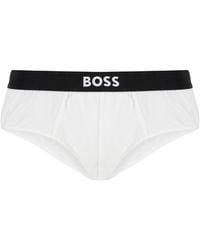 BOSS - Set Of Three Cotton Briefs With Logoed Elastic Band - Lyst