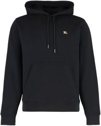Burberry - Felpa in cotone con cappuccio e logo - Lyst