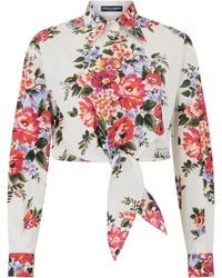 Dolce & Gabbana - Cotton Shirt With Bouquet Of Flowers Print - Lyst