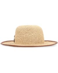 Gucci - Straw Hat With Logo Gg - Lyst