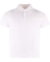 Saint Laurent - Polo in piquet di cotone - Lyst