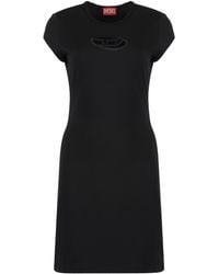 DIESEL - Abito Corto Con Dettaglio Oval D Cut Out - Lyst
