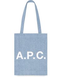 A.P.C. - Tote bag Lou con logo - Lyst
