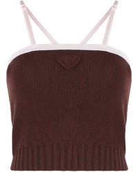 Prada - Top in lana e cachemire - Lyst