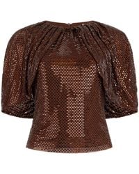 Self-Portrait - Short Top With Rhinestones - Lyst