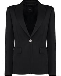 Pinko - Signum Single-Breasted Viscose Blazer - Lyst