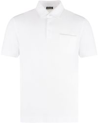 ZEGNA - Short Sleeve Cotton Pique Polo Shirt - Lyst