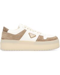 Prada - Sneakers Downtown Bold in nappa e pelle scamosciata - Lyst