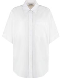 Calvin Klein - Camicia a maniche corte in misto cotone - Lyst