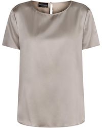 Emporio Armani - Silk Satin T-Shirt - Lyst