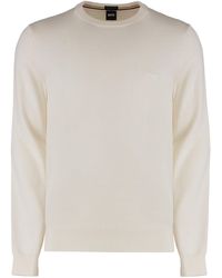 BOSS - Virgin Wool Crew-Neck Sweater - Lyst