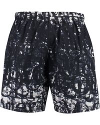 Alexander McQueen Shorts da mare stampati - Blu