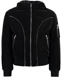 Versace - Hooded Nylon Jacket With Decorative Zips - Lyst