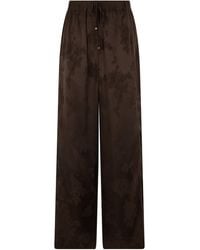 Ganni - Trousers, Satin Straight, Elastic Waistband Acetate Straight Trousers - Lyst