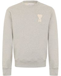 Ami Paris - Sweatshirt With Embroidery Cotton Sweatshirts - Lyst