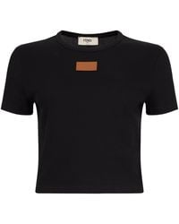 Fendi - Cotton Ribbed T-Shirt - Lyst