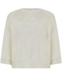 Peserico - Sweater Made Of A Linen And Cotton Blend With Sequins - Lyst