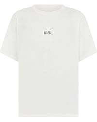 MM6 by Maison Margiela - Short-Sleeve Cotton T-Shirt With Minimal Front Logo - Lyst