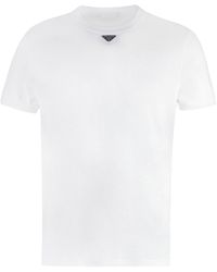 Prada - T-shirt girocollo in cotone - Lyst