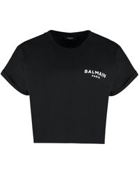 Balmain - Flock Logo T-shirt - Lyst
