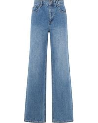 Self-Portrait - Straight Leg Jeans With Rhinestones - Lyst
