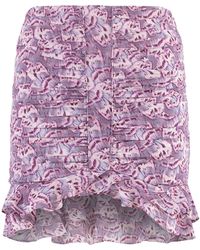 Isabel Marant - Printed Silk Mini Skirt With Asymmetrical Hemline - Lyst