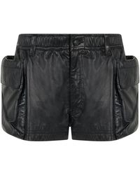 R13 - Leather Cargo Shorts - Lyst