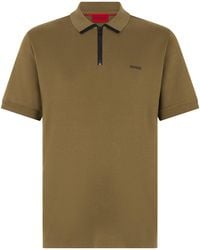 BOSS - Cotton Polo With Zipper - Lyst