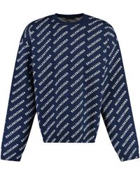 Balenciaga - Allover Logo-intarsia Sweater - Lyst