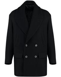 Giorgio Armani - Wool Blend Double-Breasted Coat - Lyst