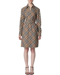 Burberry - Abito chemisier con cintura - Lyst