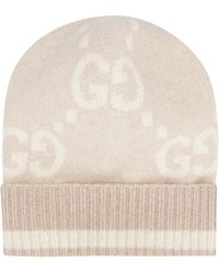 Gucci - GG Cashmere Lamé Jacquard Hat - Lyst