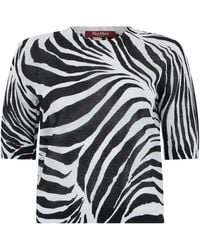 Max Mara - Animal Print Sweater With Short Sleeves - Lyst