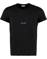Saint Laurent - Logo Cotton T-Shirt - Lyst