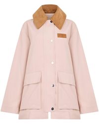Ganni - Jacket With Contrast Collar - Lyst