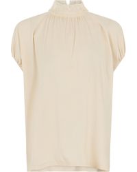 Fabiana Filippi - Short-Sleeve Top With Lace Details - Lyst