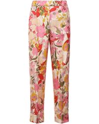 Max Mara - Pantaloni pigiama Leda in seta stampata - Lyst