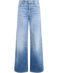 7 For All Mankind - Wide-Leg High-Waist Trousers - Lyst