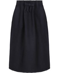 Prada - Gonna midi in lana chevron - Lyst