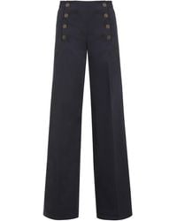 Etro - Cotton Wide-Leg Trousers - Lyst
