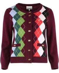 Ganni - Wool And Cashmere Cardigan - Lyst