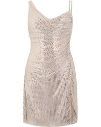 Self-Portrait - Short Dress With Rhinestones - Lyst