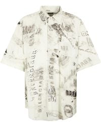Balenciaga - Viscose Shirt With Print - Lyst