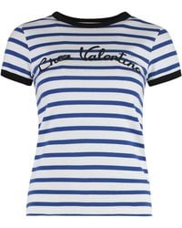 Valentino Garavani - Striped Cotton T-Shirt - Lyst