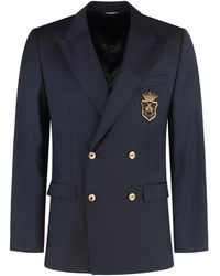 Dolce & Gabbana - Double-Breasted Jacket With Patch - Lyst