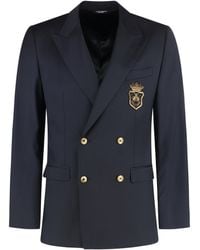 Dolce & Gabbana - Blazer Con Applicazione Logo - Lyst