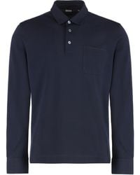 ZEGNA - Long Sleeve Cotton Polo Shirt - Lyst