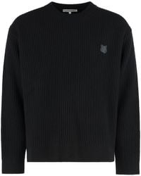 Maison Kitsuné - Ribbed Wool Sweater - Lyst