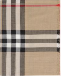 Burberry - Wool And Silk Scarf - Lyst